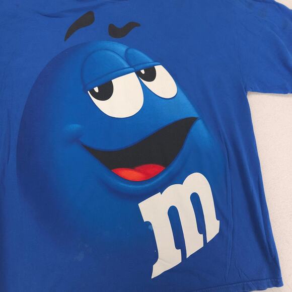 M&Ms Graphic Casual Short Sleeve Crew Neck T Shirt Mens Size Extra Large XL Blue - Picture 4 of 9